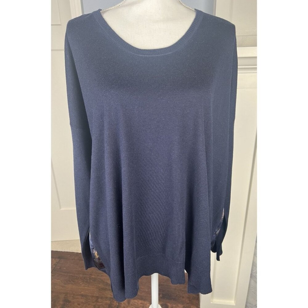 NWOT ST. JOHN For Nordstrom Cashmere Front Silk Back Sweater Size M Oversize Fit